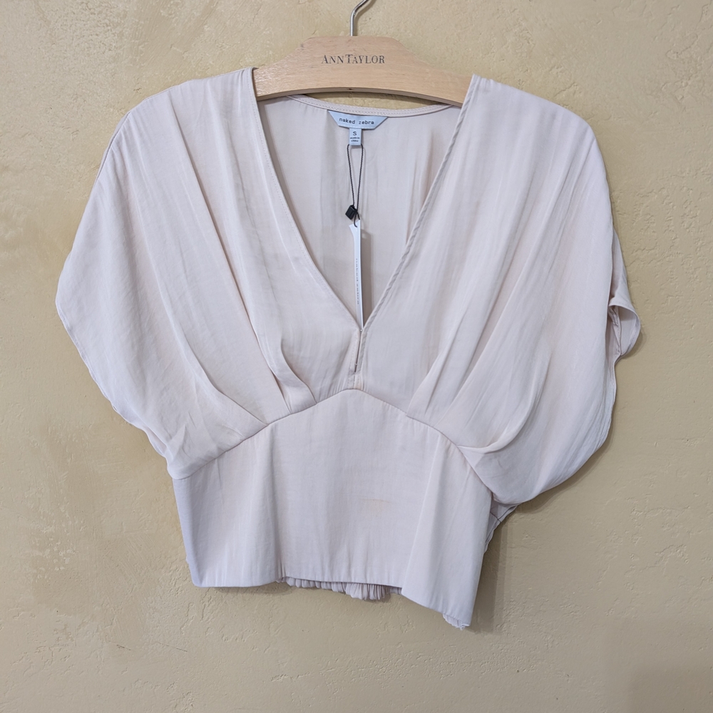 Ann Taylor Women's Cream V-Neck Top